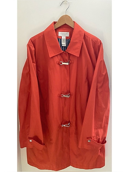 Liz Claiborne Jackets & Blazers - Liz Claiborne Orange Raincoat Trench Jacket Size 2X